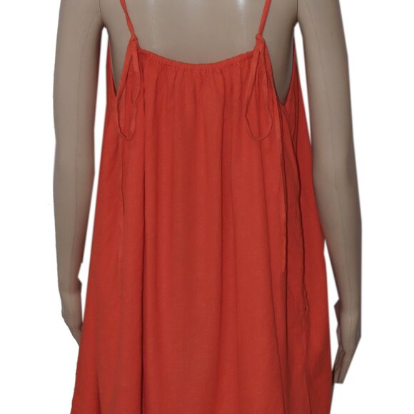 Free People Rae Mini Mandarin Red Swingy Scoop Neck Dress - Picture 5 of 6
